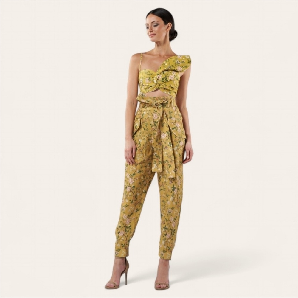 AMUR Flora Lisette Cargo & Della Top In Marigold Garden Sz S 6